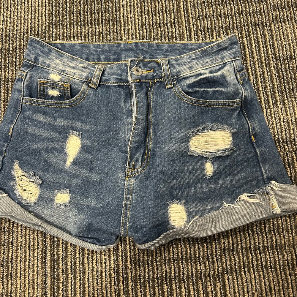 Distressed Denim Women Shorts